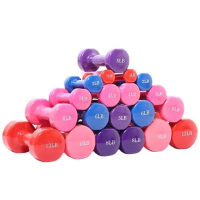 China 0.5-10kgs Cross Gym Dumbbell Tary Amazon Vinyl Neoprene Dumbbells Fitness Gym Equipment Color Fixed Rubber Coated Dumbbell for sale