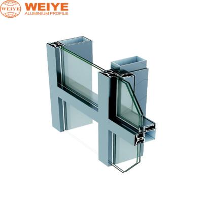 China Antirust Glass Curtain Wall System Facade Curtain Wall Aluminum Profiles 6003series for sale