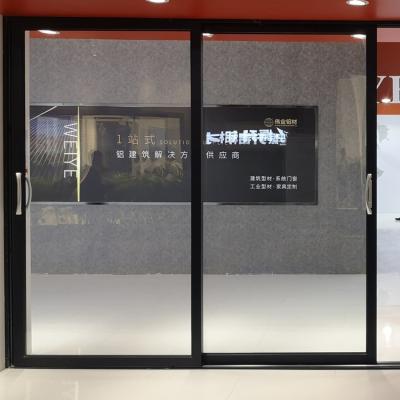 China Modern Aluminum Narrow View Sliding Door with Double Tracks and Magnetic Fuction for Interior and Outerior Use for sale