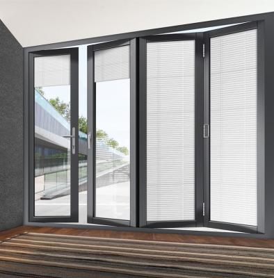 China Modern Aluminum Frame Heat-Insulated Bi-Folding Door Systems for sale