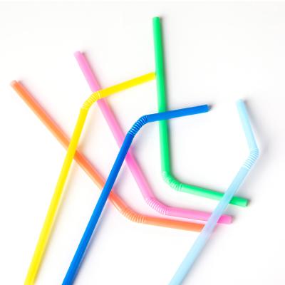 China Modern Disposable Colorful Plastic Curvy Straws Multi Color PP Drinking Straws With Logo for sale