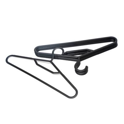 China Modern Black Modern Fancy Manufacturing Clothes Hanger Plastic Dress Shirt Coat Hanger for sale