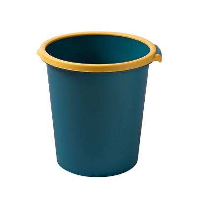 China Without Lid PP Plastic Large Capacity Trash Can No Lid Pressure Ring Garbage Bin Office Living Room Trash Can for sale