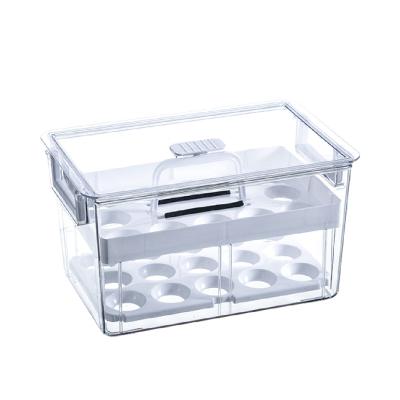 China Freshness Preservation Clear Plastic Refrigerator Food Storage Container Box Freezer Vegetable Meat for sale