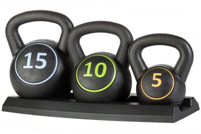 China Sistema sólido de Kettlebell del entrenamiento de la aptitud de Kettlebells 30LB PP del cuerpo rellenado con arena unisex del cemento en venta