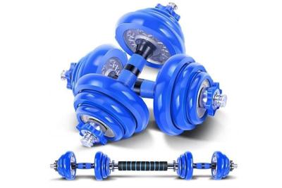 China Boxed Electroplating Dumbbell Set 15kg 20kg 30kg 50kg Chrome Barbell And Dumbbell Set for sale