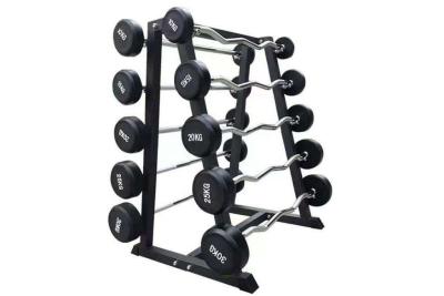 Κίνα Oem Logo 20kg Fixed Rubber Barbell Power Training Fitness Equipment Free Weights προς πώληση