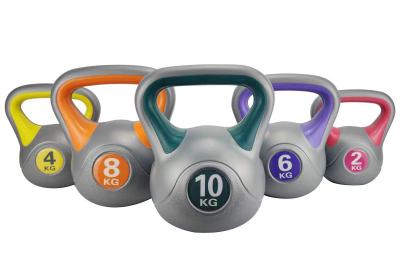 China Sand Filled Cement 10kg Kettlebell Fitness Two Color One Piece Molding zu verkaufen