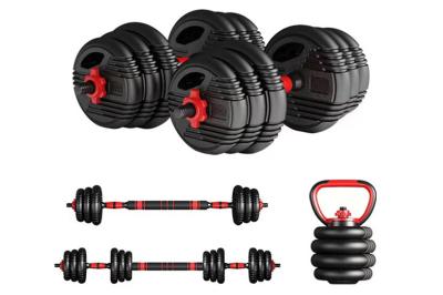 中国 Cement 10 KGS / 15 KGS Dumbbell Barbell Kettlebell Set With KGS And LBS 販売のため