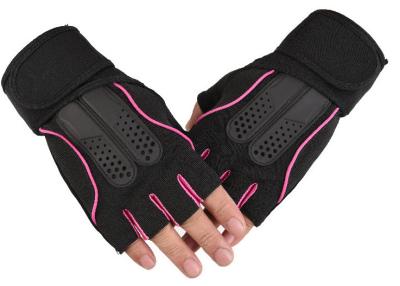 China OEM Entrenamiento de ejercicios Guantes de levantamiento de pesas rosa de medio dedo para mujeres en venta