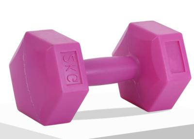 China Colorful Home Arm Strength Training Plastic Hexagon Sand Filled Cement Dumbbell for sale