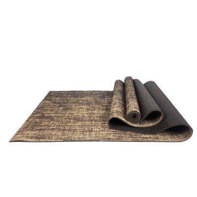 China OEM ODM Brown PVC Yoga Gym Stuff Fitness Natural Jute Yoga Mat for sale