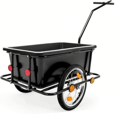 China Trailers Double Wheel Internal Frame Included Bike Cargo Trailer Black for sale