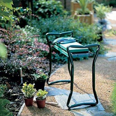 China Steel Pipe Folding Kneeler Garden Seat With Tool Bag Movable Garden Seat Garden Kneeler for sale