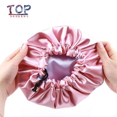 China MOQ 1Piece hair i bonnets custom baby kids reversible satin drawstring bonnets hair hat with logo TOP-PC211222 for sale