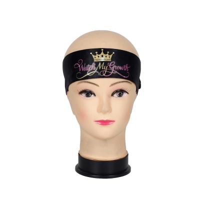 China Custom brand silk silk virgin logo silk hair extensions wrap tie scarf headband wig headbands for sale