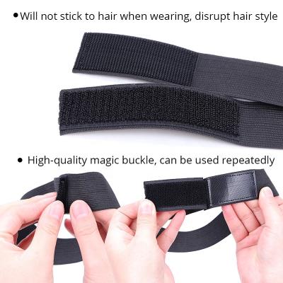 China Polyester All Over Logo Adjustable Custom Elastic Hair Band For Women Hair Lace Band Cast Belt For Wigs for sale