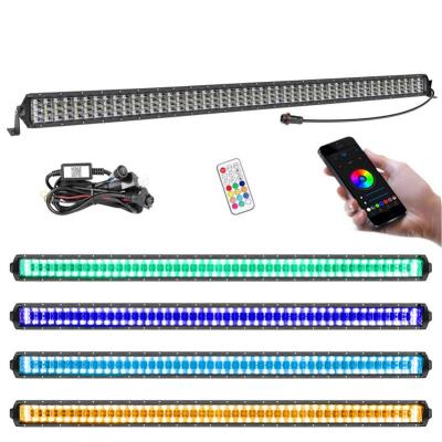 China 50 inch Nova Auto Music App Control 4 row white and RGB led light bar 50 inch straight for sale