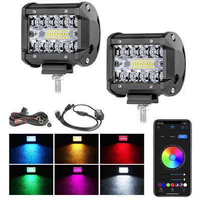 China Nova Auto App Control Hood 4 Inch Stand Truck Rgbw Led Pod Lights 4 Inch for sale