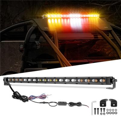 China New 54 Watt Black Single Bar Style Hunting Row Panel Chasing Light With Reverse Brake Turn Signal Light 8 Strobe Pattern for sale