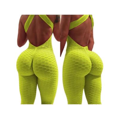 China 2022 ACTIVE Clothing Women's Yoga STRETCH One Piece Sports Suits Set Workout Gym Overalls Pants for sale