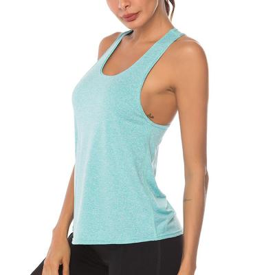 China Women Fitness Singlet Sports Vest Yoga Runner Yoga Running Tank Gym Sporty Back Sleeveless Anti-Shrink Tops Running Training Shirts for sale