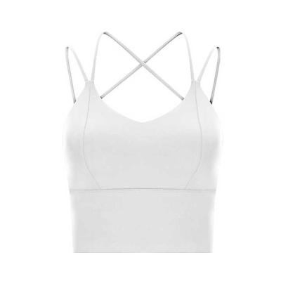 China Antibacterial Sports Sleeveless Top Sports Bra Set Women's Yoga Vest Strap Backless Customshape Yoga Vest Women's Yoga Vest for sale