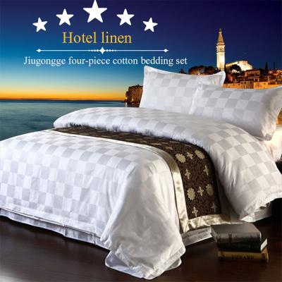 China Cotton 4 100 Pcs Customized Nondisposable Wholesale 3 Cm Hotel Bedding Set Satin Stripe Bed Sheets for sale