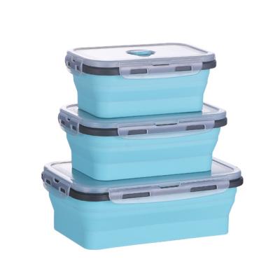 China High Quality Durable Silicone Stackable Microwavable Bowl and Convenient Storage Box Silicone Collapsible Food Grade Bowl for sale