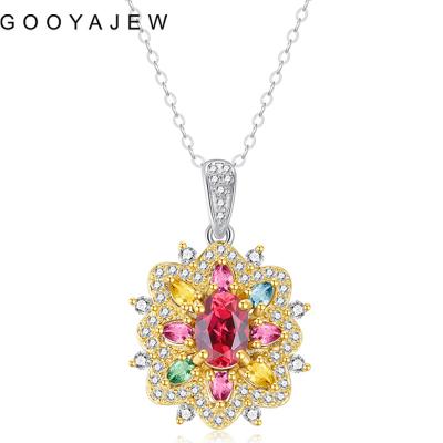 China GOOYAJEW Red Tourmaline 925 CLASSIC Women's Crystal Stone Gem Gemstones S925 Fine Jewelry Sterling Silver Necklace 2022 New for sale