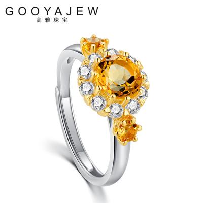 China FASHION 3263 citrine Fine Jewelry of GOOYAJEW Yellow Stone Gemstone Wedding Gift 925 Sterling Silver Rings New Women S925 for sale