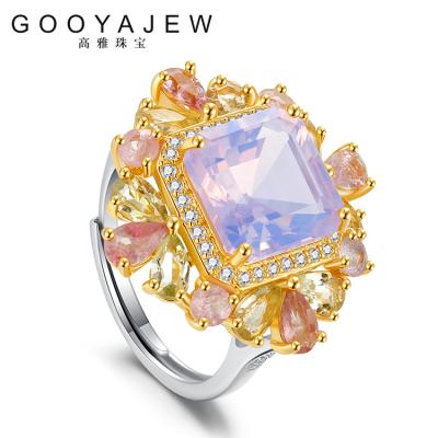 China GOOYAJEW Vintage Amethyst 925 Women's Sterling Silver Rings New Trend Purple Gemstones Gift S925 Fine Stone Jewelry 3925 for sale