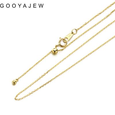 China Romantic GOOYAJEW (About 0.9g) 100% Really Real Gold Twisted 9K Gold Fine Jewelry Hemp Chopin Adjustable Rope Chain Necklace for sale