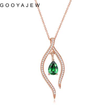 China GOOYAJEW Romantic (Pendant+Chain 2.38g) 100% Really 9K Gold Necklaces For Women Fine Rose Gold Real AU375 Necklace Jewelry Gifts 19K006 for sale