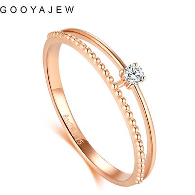 China From GOOYAJEW Truly CLASSIC 18K Gold Rings For Women 2022 New Diamonds Rose Gold Real AU750 Ring Fine Jewelry Fashion Gifts for sale