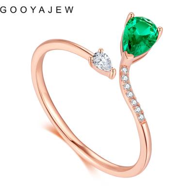 China GOOYAJEW CLASSIC (0.99g) 100% Really 9K Gold Rings For Women 2022 New Diamonds Rose Gold Real AU375 Ring Fine Jewelry Gift 19k001 fashion for sale