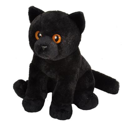 China Black Cat Toy Plush Big Eyes Cat Stuffed Animal Simulation Large Toys for sale