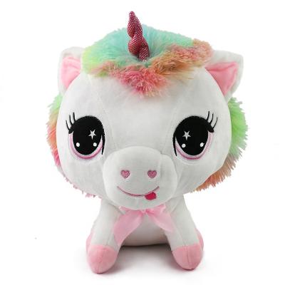 China Custom Plush Toy Large Unicorn Stuffed Animal Rainbow Soft Unicorn Toys With Big Embroidery Eyes for sale