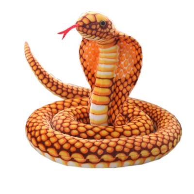 China Big Plush Simulation Stuffed Cobra Snake Plush Toys For April Fool Gift for sale