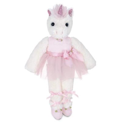 China White Ballerina Unicorn Wear Pink Dresses Plush Dream Stuffed Animal for sale