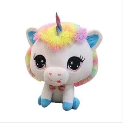 China Large Stuffed Plush Unicorn Embroider Eyes Soft Rainbow Unicorn Plush Stuffed Toy for sale