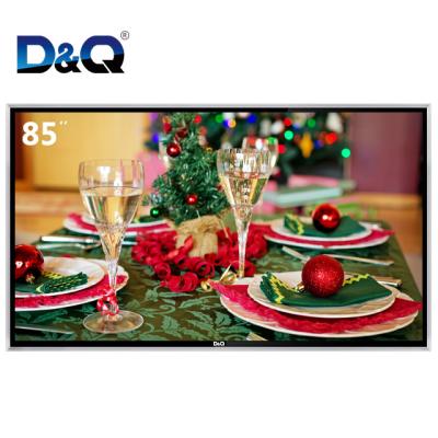 China 2020 D&Q 85 Inch Latest Design Tempered Glass Hotel HDR 4K Modern Television Led Smart TV Made In China for sale