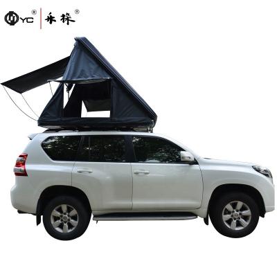 China Trigon/V-Type Ground Shell Manual Hydraulic Triangle Retractable Tent ABS Nail Car Roof Hard Top Tent 2-3 People Outdoor Camping Equipment for sale