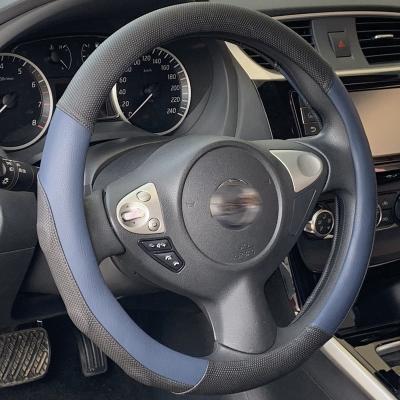 China Non-slip sports factory price comfortable leather steering wheel cover for sale