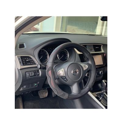 China Generally use new type attractive price floral PU black leather handmade steering wheel covers for sale