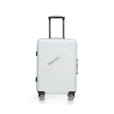 China Aluminum Suitcase Carry On Travel Carry On Cheap High Quality White PC Leisure Luggage for sale