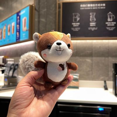 China Wholesale Cute Key Backpack Couples Doll Bag School Key Chain Bag Squirrel Gift Plush Key Chain for sale