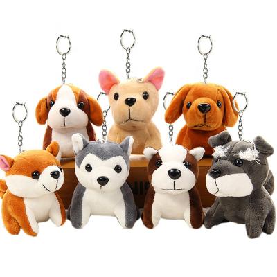 China Lovely soft plush dog plush dog plush soft toy dog ​​key chain car decoration toy hanging key chain hanging promotional gift stuffed for sale