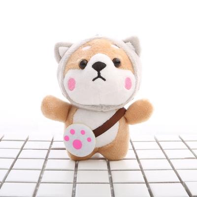 China 2020 New Design Plush Animal Dog Doll Husky Key Chain With Tiger Hat Plush Toy Plush Custom Dog Key Chain Key Chain for sale