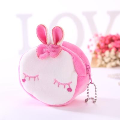 China Fashion Cute Rabbit Animals Design Plush Coin Bag Lovely Soft Mini Pendant Purse Custom Plush Coin Purse Cartoon Plush Wallet Coin Bag for sale